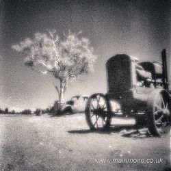 Abandoned Tractor, Car and Gum Tree, Outback NT, Australia